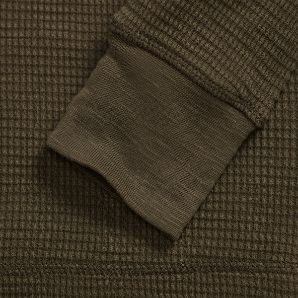 Garment-Dyed Waffle-Knit Crewneck