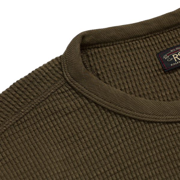 Garment-Dyed Waffle-Knit Crewneck