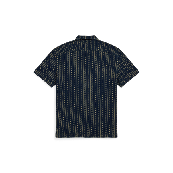 Indigo Print Jersey Camp Shirt