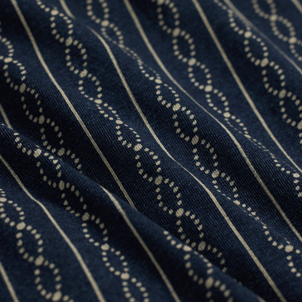 Indigo Print Jersey Camp Shirt