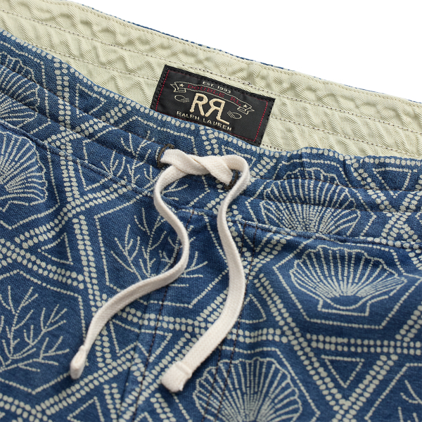 Indigo Shell-Print Jersey Short