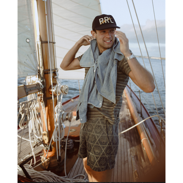 Indigo Shell-Print Jersey Short