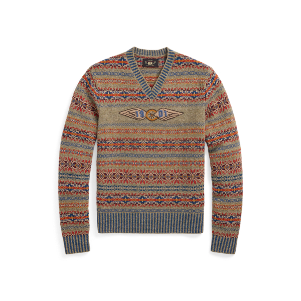 Hand-Embroidered Fair Isle Sweater