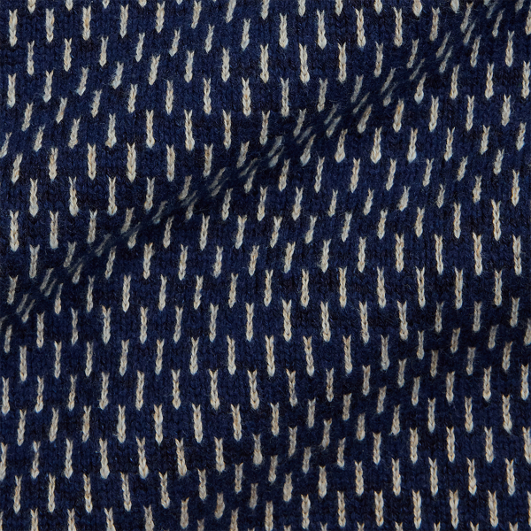 Indigo Cotton-Wool V-Neck Cardigan