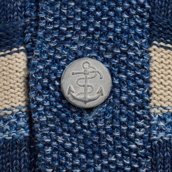 Indigo Striped Cotton-Linen Cardigan