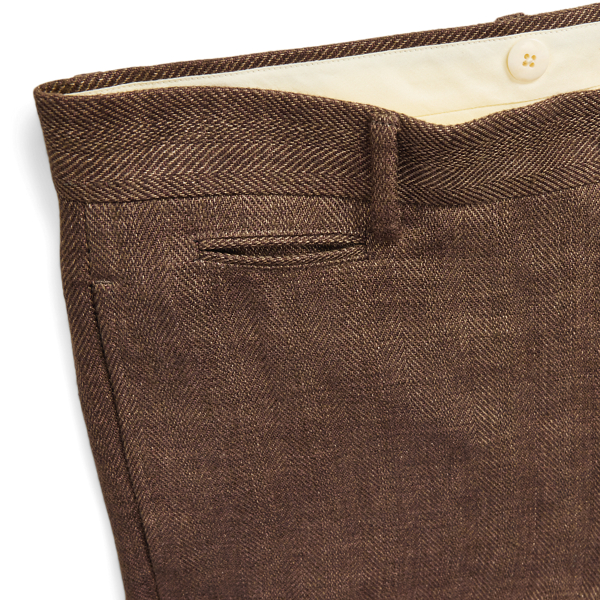 Slim Fit Linen Herringbone Suit Trouser