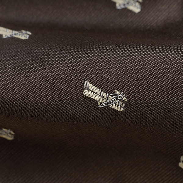 Handmade Airplane-Motif Silk Tie