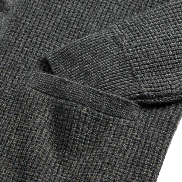 Waffle-Knit Cashmere Shawl Cardigan