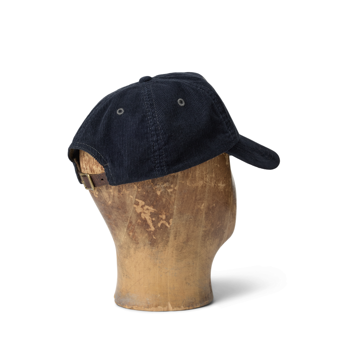 Мужская кепка Ralph Lauren Leather-Patch Corduroy Trucker, цвет: Тёмно-синий — фото 1