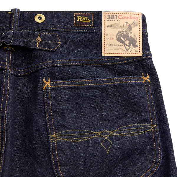 RRL 29 濃紺 セルビッジ 刺繍 ストレッチ アメリカ製 ラルフローレン