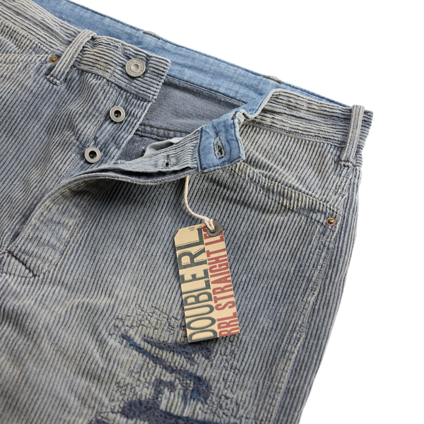 Straight Fit Distressed Corduroy Pant