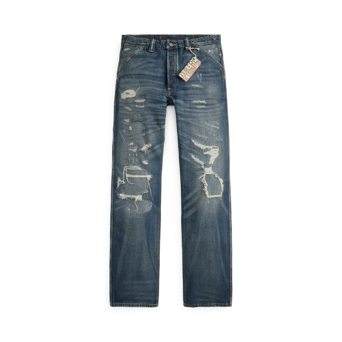 RRL delvinディストレイトdenim Straight Fit Brayton Distressed Jean
