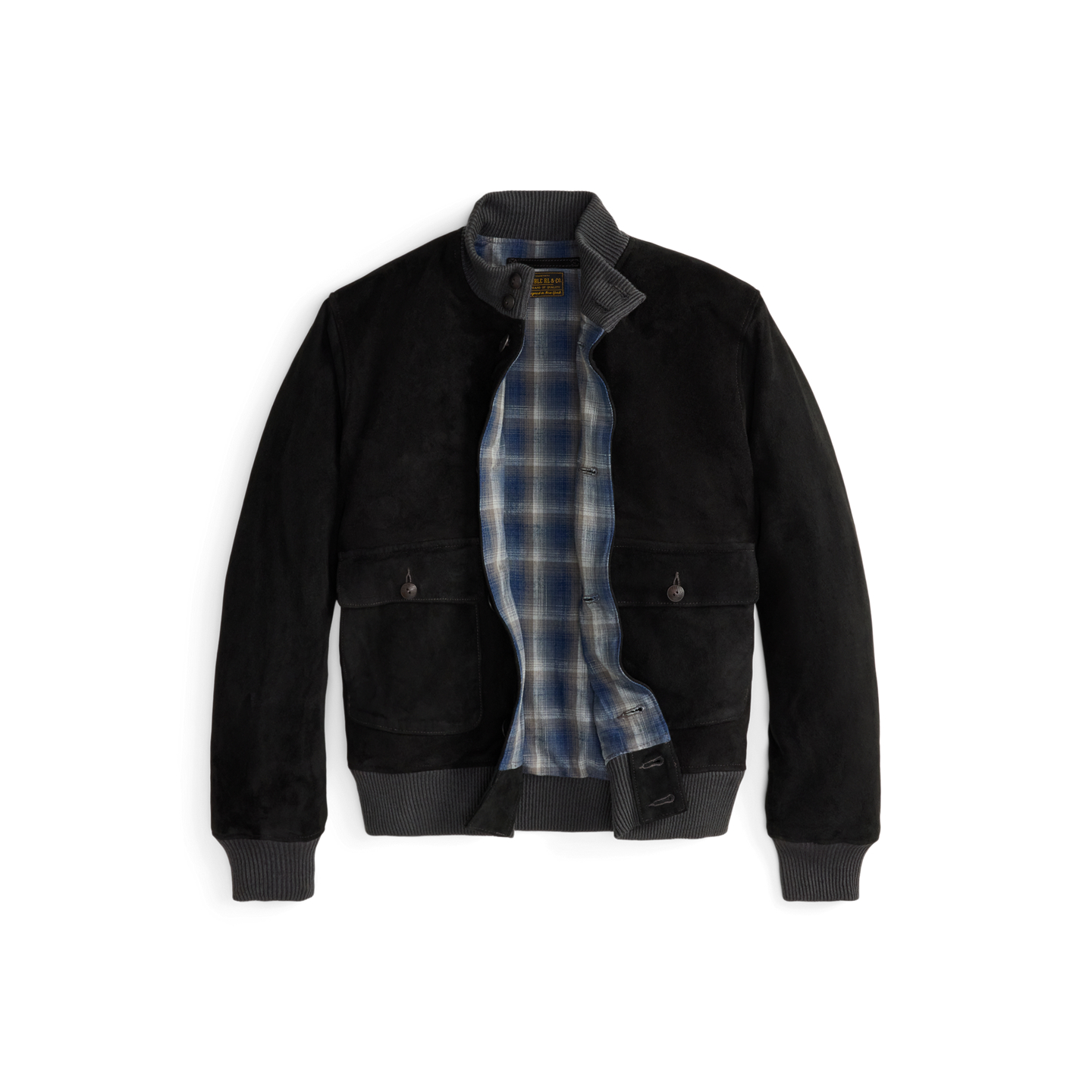 Мужская куртка Ralph Lauren Suede Flight, цвет: Винтажный чёрный — фото 2