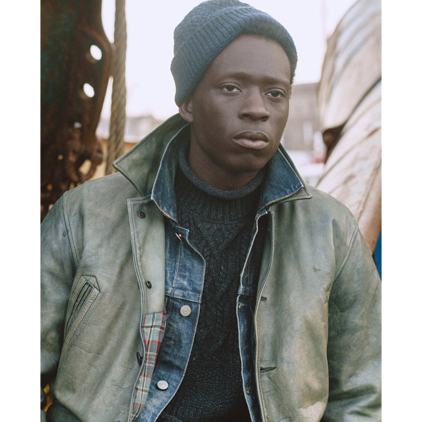 Indigo Leather Car Coat