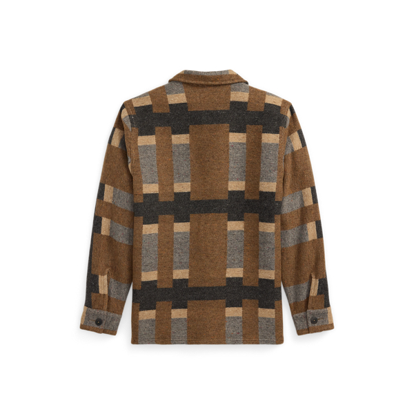 Jacquard-Hemdjacke aus Wollmischung