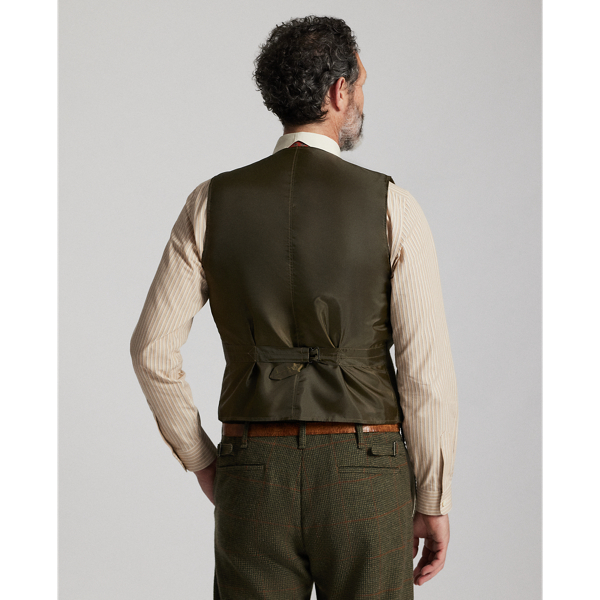 Windowpane Wool Tweed Vest