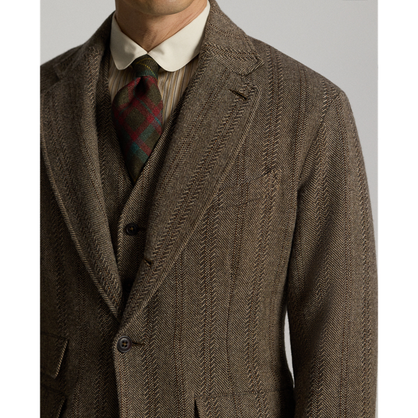 Unstrukturiertes Fischgrat-Sakko RRL in Grau multi 5