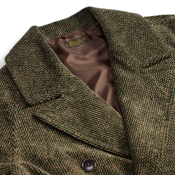 Herringbone-Print Corduroy Topcoat