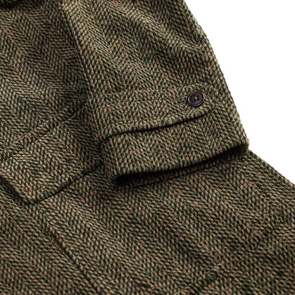Herringbone-Print Corduroy Topcoat