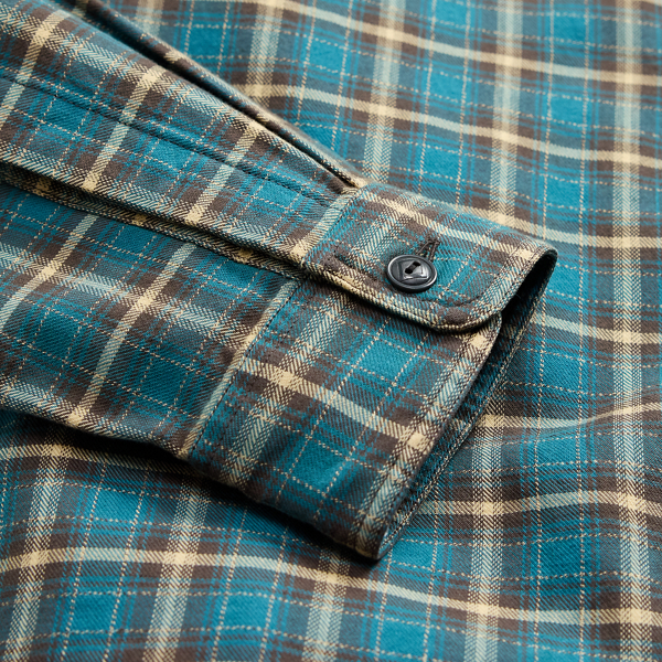 Kariertes Arbeitshemd aus Twill RRL in Blaugr&uuml;n multi 4