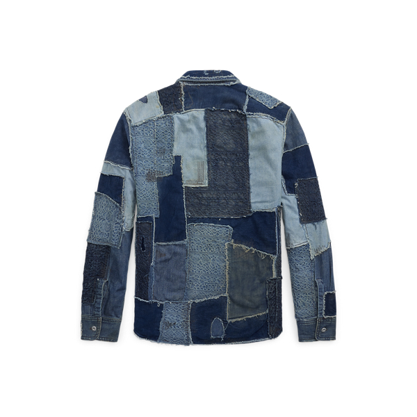 RRL インディゴパッチワーク半袖シャツ　M ダブルアールエル インディゴ シャンブレー ワークシャツ（シャツ/ブラウス）｜RRL