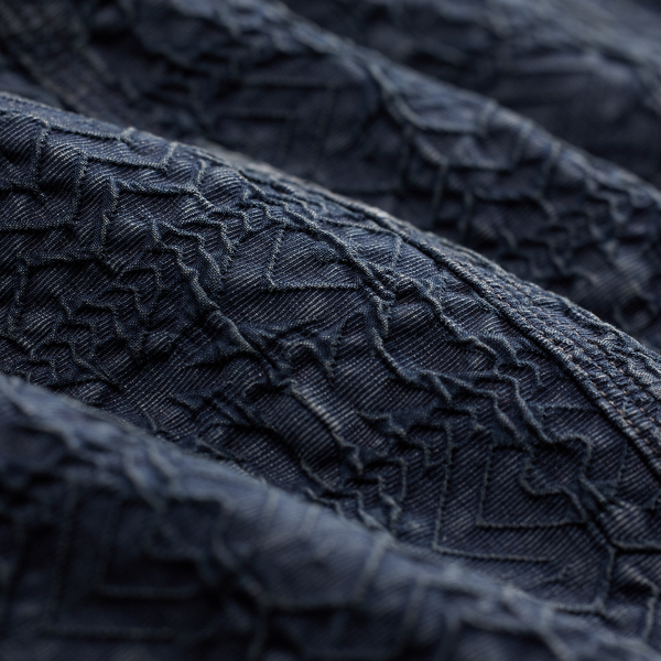 Surchemise marine en jacquard indigo