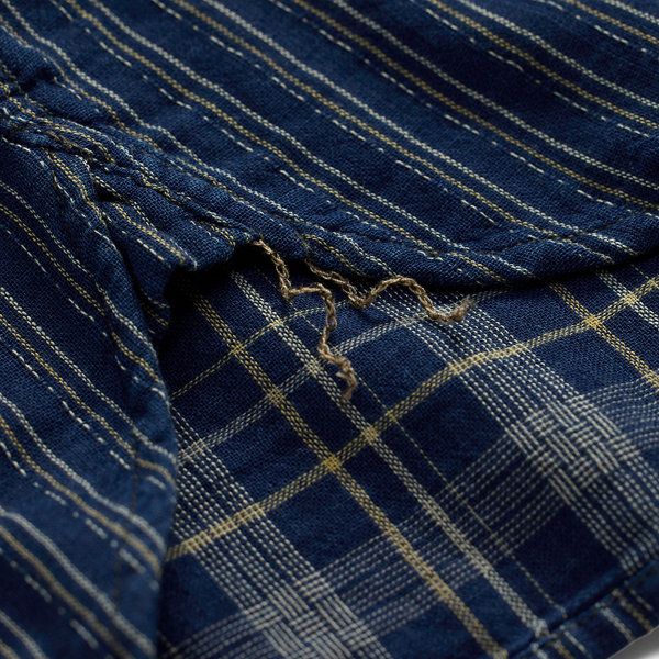 Gestreiftes Arbeitshemd in Indigo RRL in Indigo gestreift/kariert 4