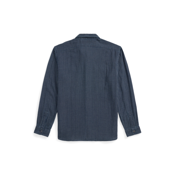 RRL  インディゴチェック柄 ダブルフェイス シャツドレス インディゴ チェック ダブルフェイスド シャツドレス | ラルフ