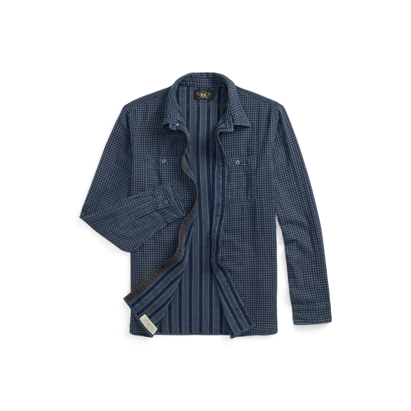RRL  インディゴチェック柄 ダブルフェイス シャツドレス s7-AI282962134001_lifestyle?
