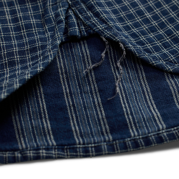 Rl 758 Indigo Check/strip Indigo Checked Double-Faced Workshirt RRL 5