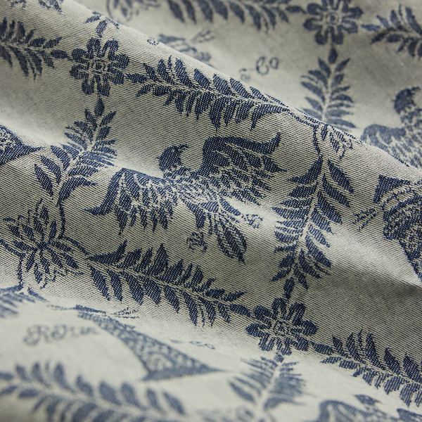 Indigo Jacquard Denim Camp Shirt