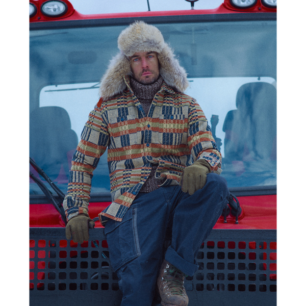 Arbeitshemd aus Jacquard RRL in Navy multi 6