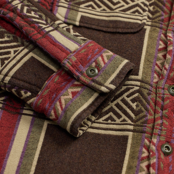 Jacquardhemd RRL in Braun/Olivgrün 5