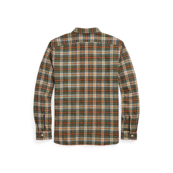 Camicia da lavoro in twill scozzese RRL in Panna RL/Verde 2