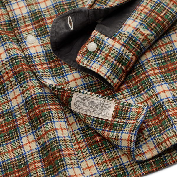 Camicia da lavoro in twill scozzese RRL in Panna RL/Verde 3