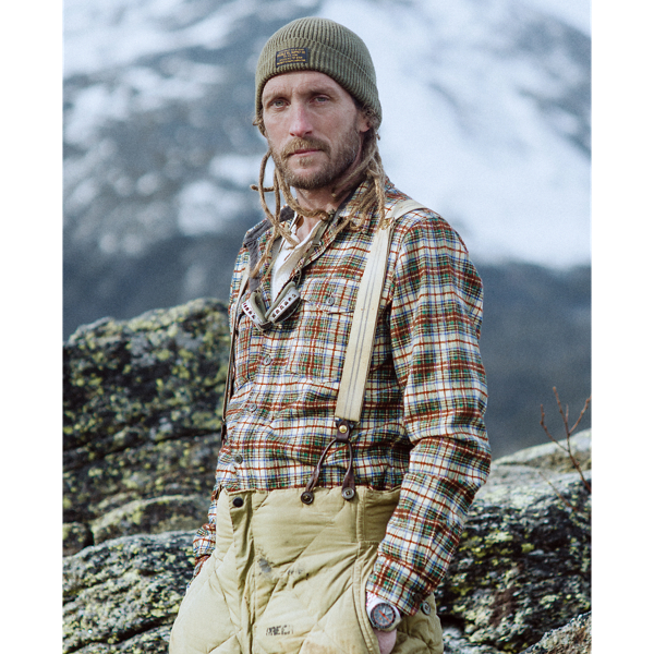 Camicia da lavoro in twill scozzese RRL in Panna RL/Verde 6