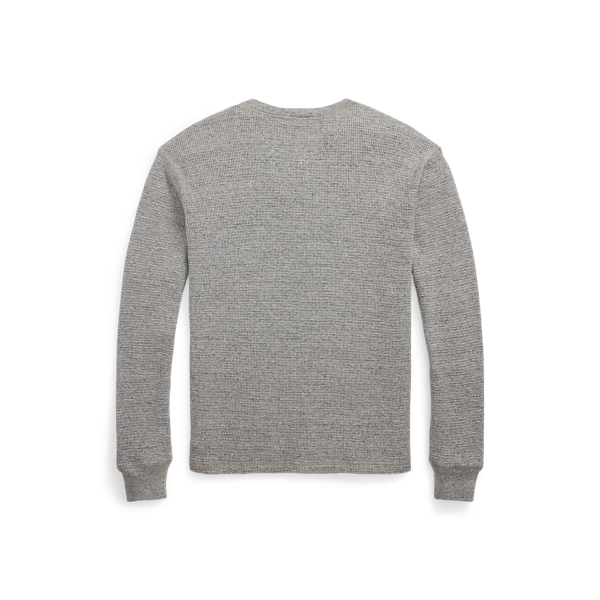 ガーメントダイド ワッフルニット ヘンリーネック シャツ