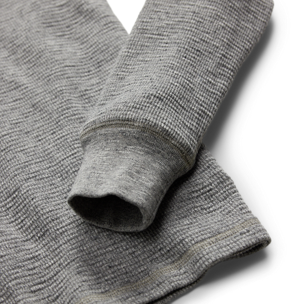 ガーメントダイド ワッフルニット ヘンリーネック シャツ