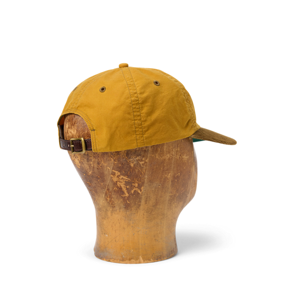 RRL コーデュロイ　オイルクロス ボール キャップ　イエロー　ブラウン RRL - 25SS RRL 完売品 コーデュロイビル オイルクロス ボール