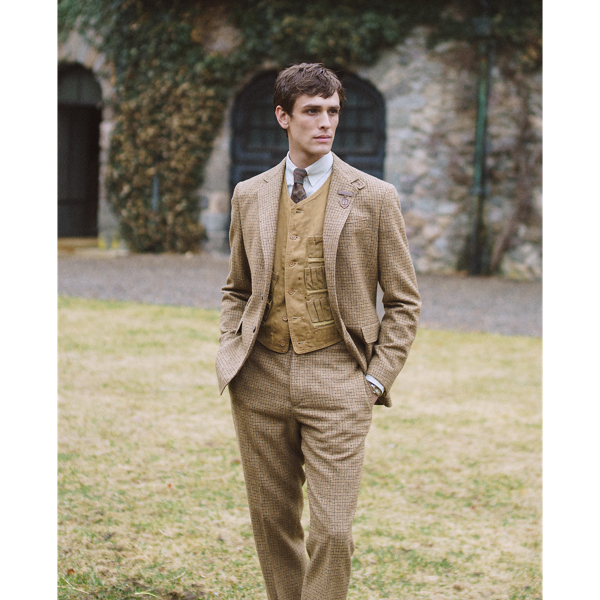 Slim Fit Checked Wool Suit Trouser