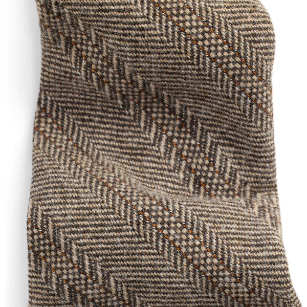 Brown Handmade Wool-Blend Herringbone Tie RRL 3
