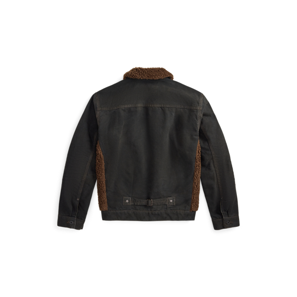 Vintage Black/Brown Fleece-Panelled Canvas Jacket RRL 2