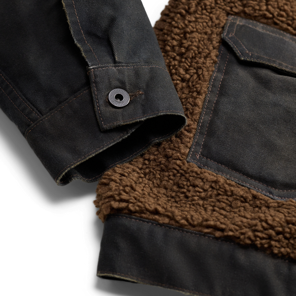 Vintage Black/Brown Fleece-Panelled Canvas Jacket RRL 4