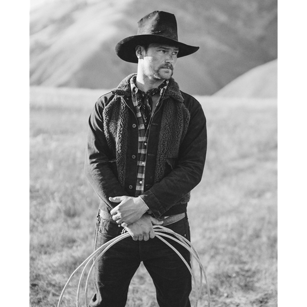 Vintage Black/Brown Fleece-Panelled Canvas Jacket RRL 8