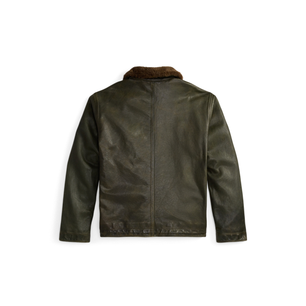 Lederjacke mit Lammfellkragen