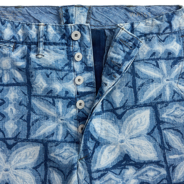 Short d'officier en lin et coton indigo RRL en Indigo mystique 3