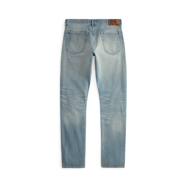 Faded Indigo High Slim Jacquard Denim Jean RRL 2