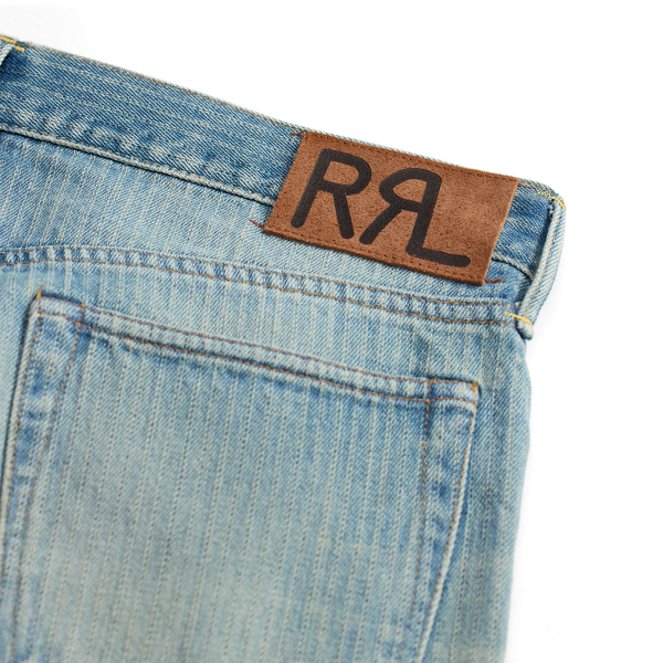 Faded Indigo High Slim Jacquard Denim Jean RRL 5