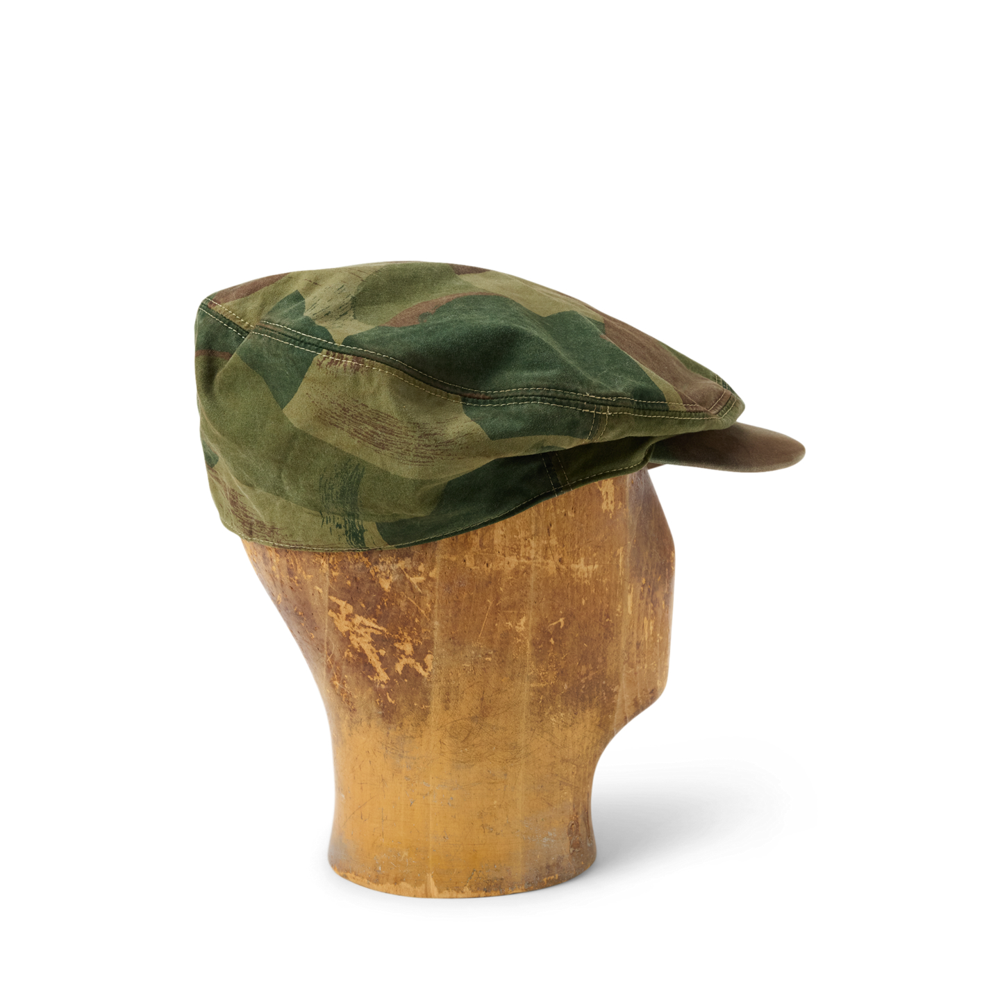 Мужская кепка Ralph Lauren Camo Poplin Driver’s, цвет: Оливковый камуфляжный — фото 1