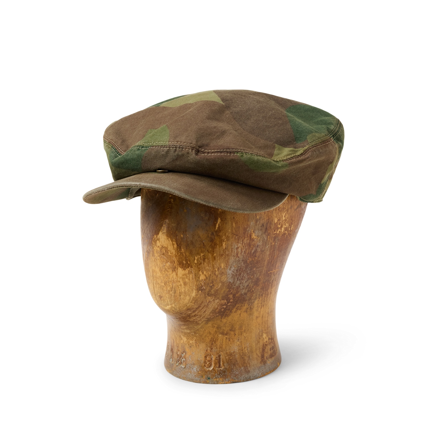 Мужская кепка Ralph Lauren Camo Poplin Driver’s, цвет: Оливковый камуфляжный — фото 3